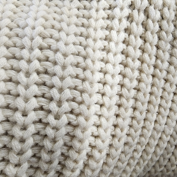 Steve Madden Chunky Knit Cream Sweater Cowl Turtleneck Poncho OSFM One Size EUC - Picture 5 of 7